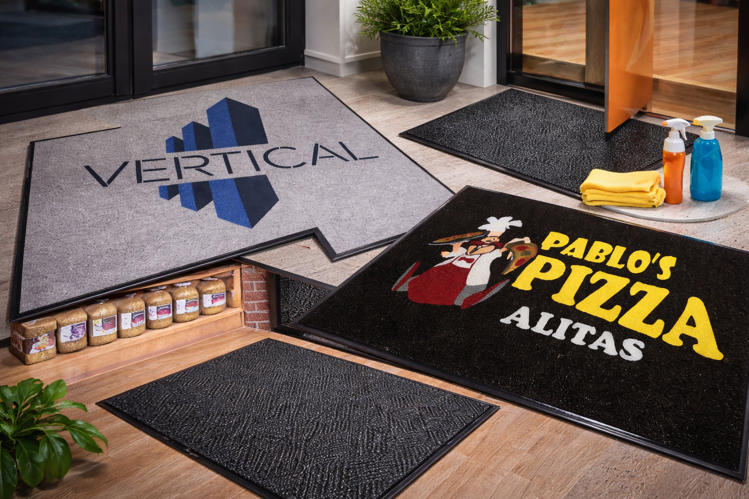 Diseño de tapete personalizado con marca